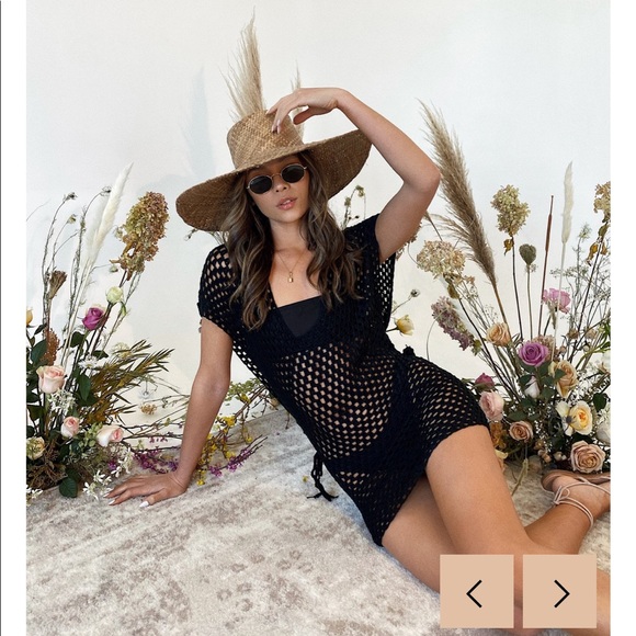 NWT Starlow Black Crochet Coverup - Picture 1 of 3